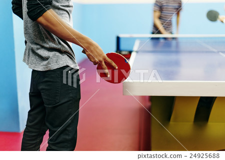 Two Friends Playing Tabletennis Concept 24925688