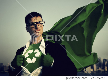 Superhero With Recycling Symbol on Outfit 24925745