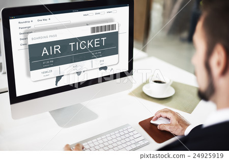 Booking Ticket Online Flight Travel Concept Booking Ticket Online Flight Travel Concept 24925919