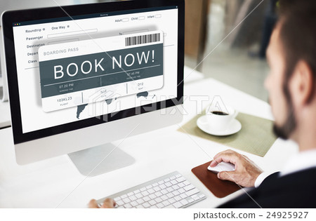 Booking Ticket Online Flight Travel Concept Booking Ticket Online Flight Travel Concept 24925927