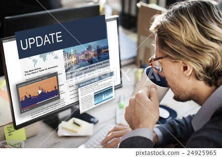 Update Trends Report News Flash Concept 24925965