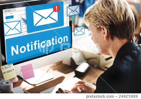Notification Alert Digital Icon Internet Network Concept 24925989
