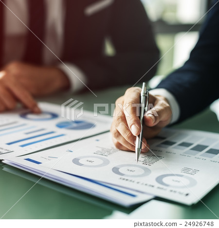 Hands Writing Business Documents Desk Concept 24926748