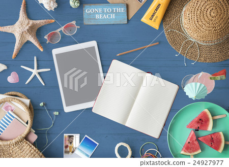 Mockup Copyspace Book Summer Vacation Concept 24927977