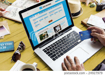 Woman Travel Planning Schedule Booking Online Concept Woman Travel Planning Schedule Booking Online Concept 24927979