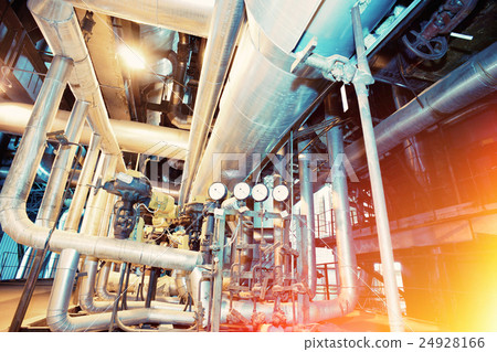 Steel pipelines, valves, cables and walkways 24928166