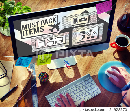 Travel Items Accessories Preparation List Concept Travel Items Accessories Preparation List Concept 24928270