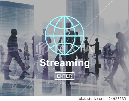 Streaming Internet Media Computer Download Concept Streaming Internet Media Computer Download Concept 24928383