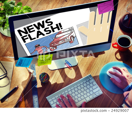 News Flash Announcement Breaking News Report Concept News Flash Announcement Breaking News Report Concept 24929007