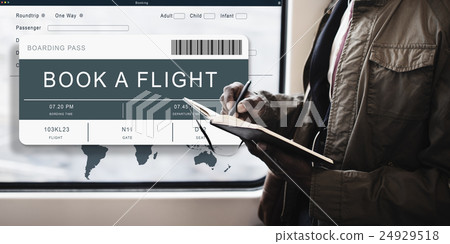 Booking Ticket Online Flight Travel Concept Booking Ticket Online Flight Travel Concept 24929518