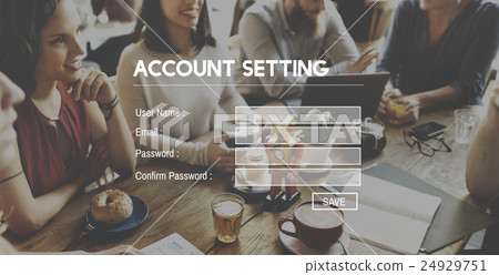 Account Setting Change Save Password Concept Account Setting Change Save Password Concept 24929751