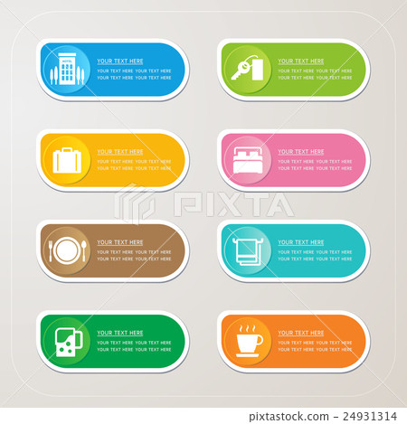 Sticker label with Hotel icons - Stock Illustration [24931314] - PIXTA