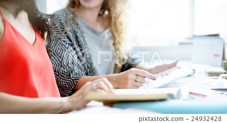 Women Friends Talking Using Tablet Concept 24932428