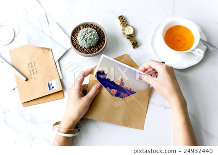 Postcard Letters Tea Desk Concept Postcard Letters Tea Desk Concept 24932440