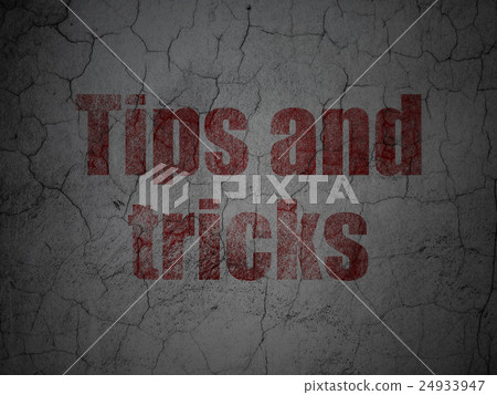 Education concept: Tips And Tricks on grunge wall Education concept: Tips And Tricks on grunge wall 24933947