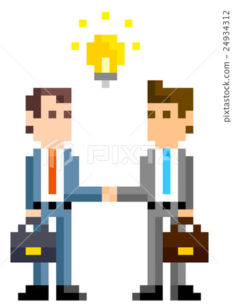Pixel illustration: businessman shaking hands 24934312