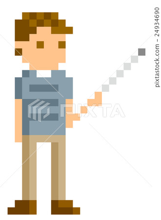Pixel illustration: male explained with a pencil Pixel illustration: male explained with a pencil 24934690
