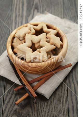 stars cookies for valentines day in olive bowl on 24934757