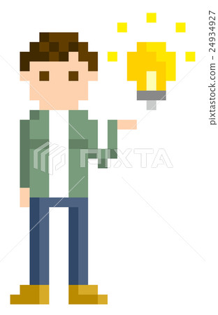 像素圖：一個想法的年輕人 24934927