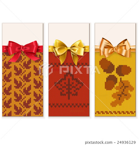 Vector Autumn Knitted Banners Set 1 Vector Autumn Knitted Banners Set 1 24936129