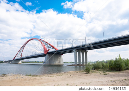 The red bridge in Novosibirsk city The red bridge in Novosibirsk city 24936185