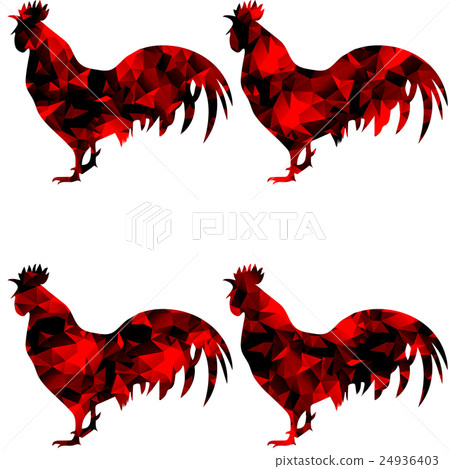Rooster, triangular geometric polygonal roosters 24936403