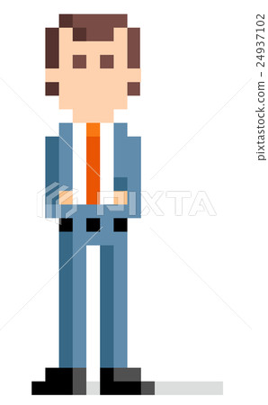 Pixel illustration: Businessman who plays arms Pixel illustration: Businessman who plays arms 24937102