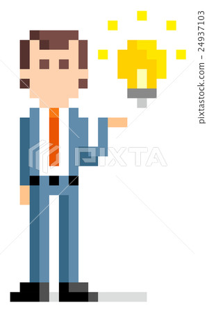 Pixel illustration: businessmen who give ideas Pixel illustration: businessmen who give ideas 24937103