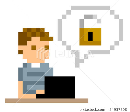 像素圖：使用個人電腦的人 24937808