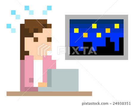 像素圖:加班的女人 像素圖:加班的女人 24938351