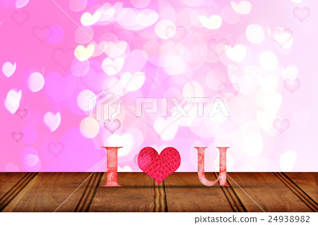 Love word wooden texture on blur bokeh background 24938982