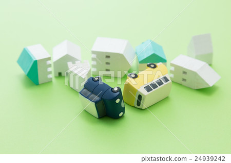 Earthquake image housing and car green back Earthquake image housing and car green back 24939242