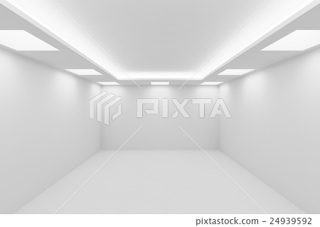 Empty white room with square ceiling lights. Empty white room with square ceiling lights. 24939592