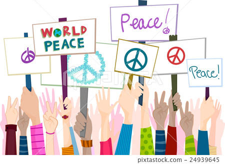 Hand Placards Peace Rally 24939645