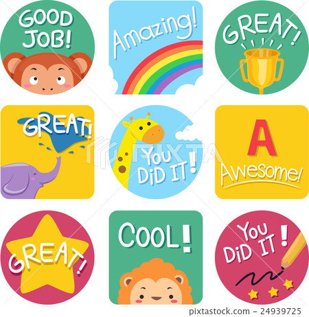 Teacher Labels Compliments - Stock Illustration [24939725] - PIXTA