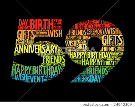 Happy 59th birthday word cloud Happy 59th birthday word cloud 24940309