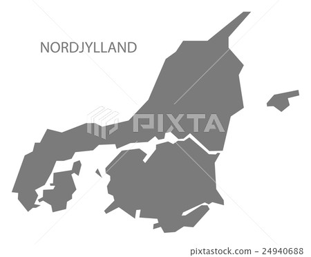 Nordjylland Denmark Map grey 24940688