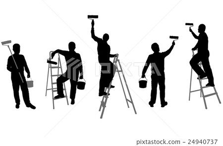 house painters silhouettes 24940737