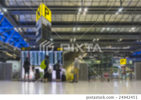 Blurred background inside of Suvarnabhumi Airport. 24942451