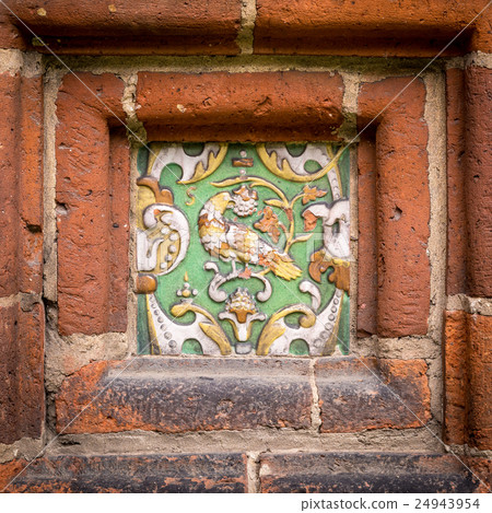 traditional russian floral ornament on tiles 24943954