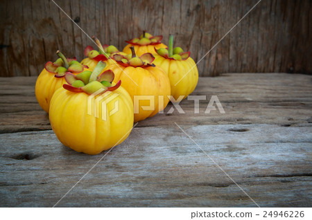 Garcinia cambogia fresh fruit, isolated on white. Garcinia cambogia fresh fruit, isolated on white. 24946226