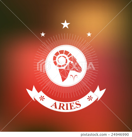 Aries Zodiac sign, Horoscope tattoo vintage badge 24946990