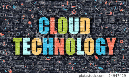 Cloud Technology Concept. Multicolor on Dark Cloud Technology Concept. Multicolor on Dark 24947429