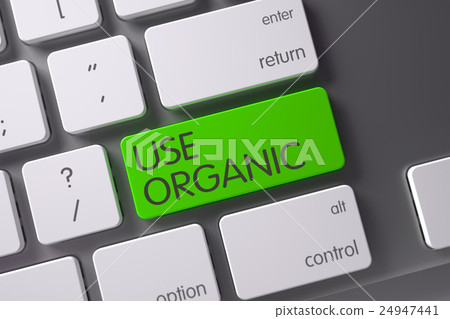 Use Organic - Green Button. 3D Render. 24947441