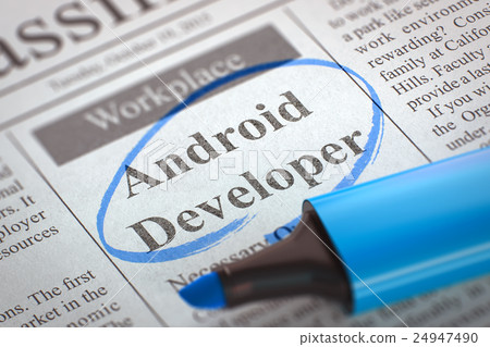 Now Hiring Android Developer. 3D. 24947490