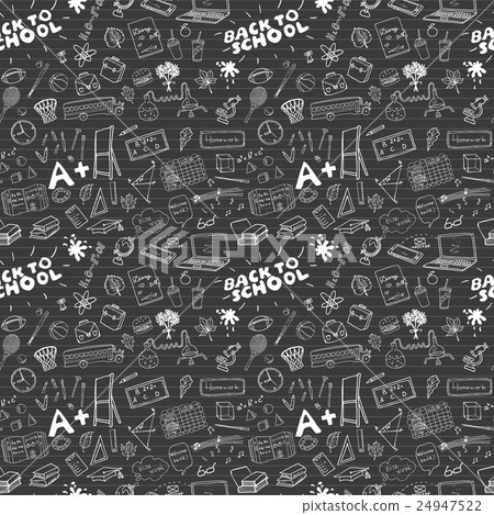 School seamless pattern HandDrawn Doodles, Vector School seamless pattern HandDrawn Doodles, Vector 24947522