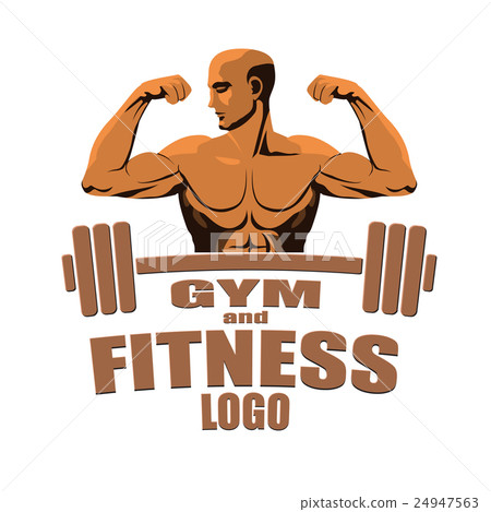 插图素材: fitness gym logo tamplate with bodybuilder