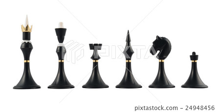 Set of black chess figures isolated Set of black chess figures isolated 24948456