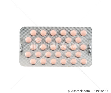 Blister bubble pack of pills isolated Blister bubble pack of pills isolated 24948464