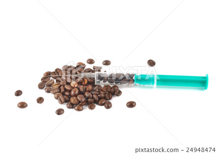 Medical syringe full of coffee Medical syringe full of coffee 24948474